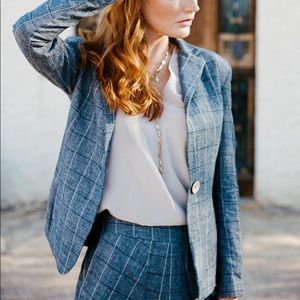 Raven and Lily Plaid Linen Blazer